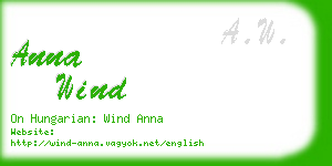 anna wind business card